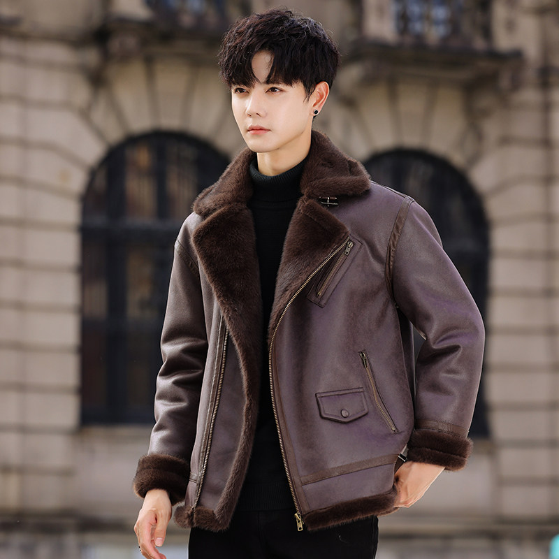 tim25年冬季新款皮毛一体加绒加厚夹克男外套D209A-PT111-P330,男装夹克,电商D209A