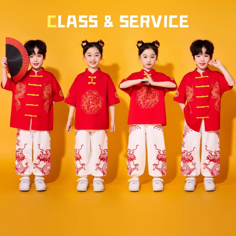 六一儿童啦啦队演出服小学生国潮风班服幼儿园跳舞比赛拉拉操表演