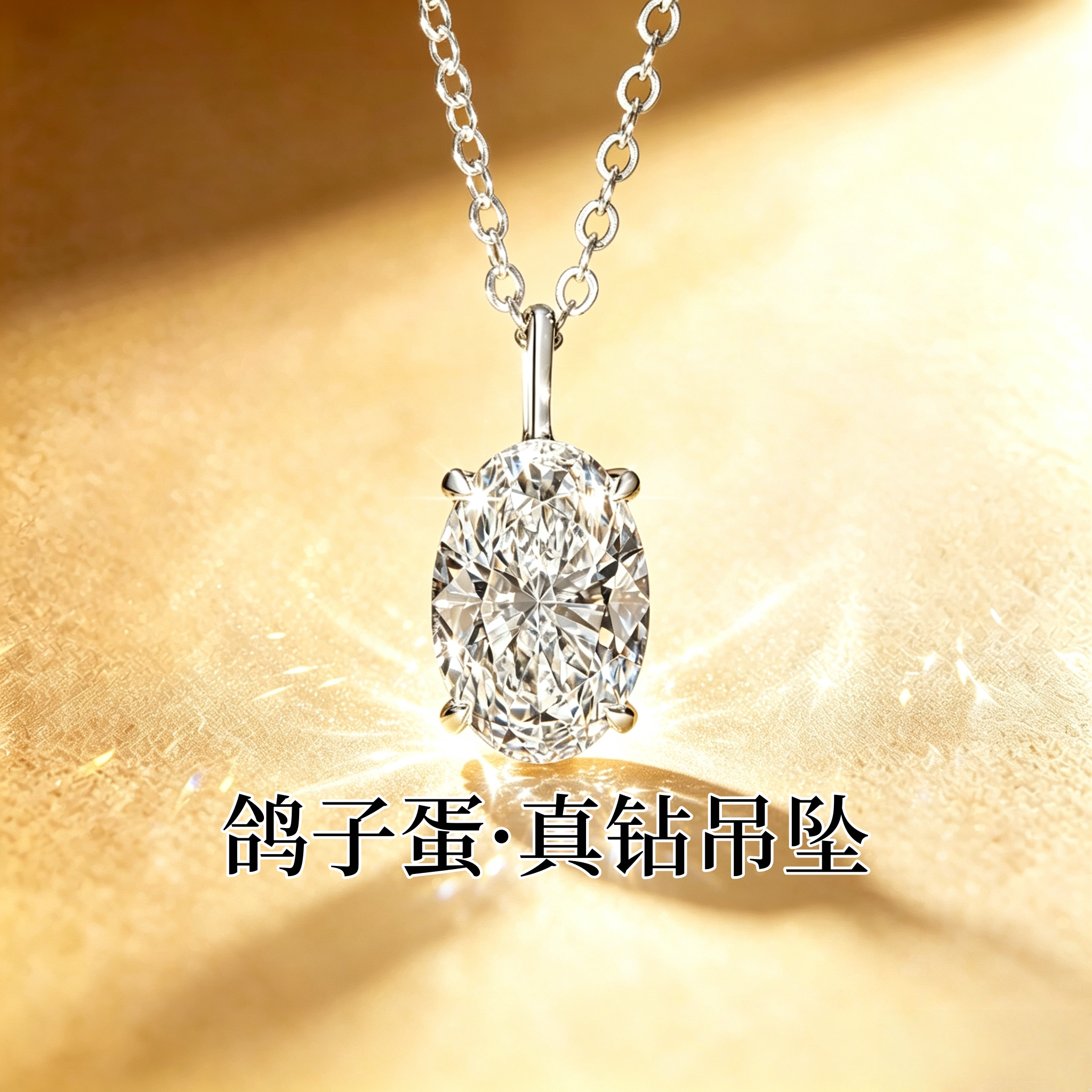 永传承鸽子蛋培育钻锁骨链七夕