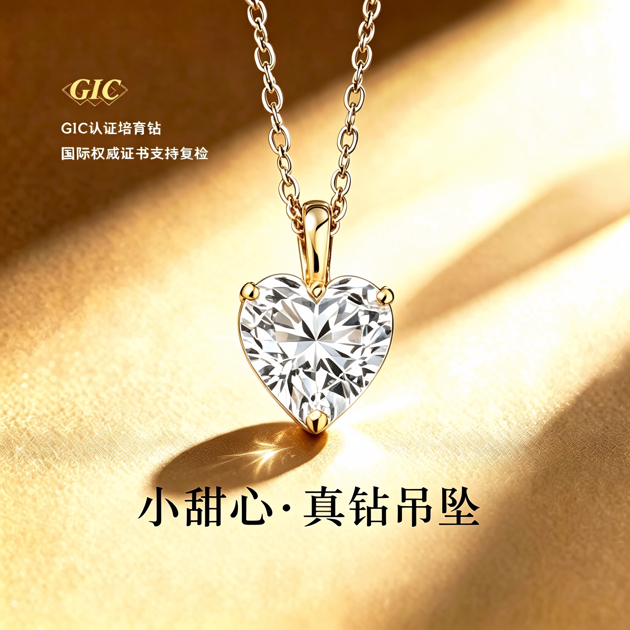 永传承小甜心铂金钻石锁骨链