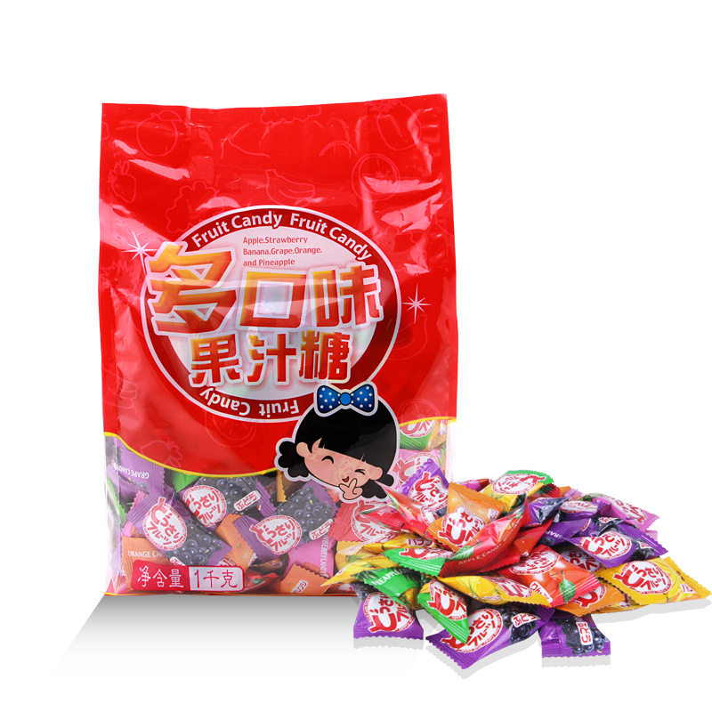 马来西亚进口可康牌多口味果汁糖1kg喜糖软糖混合装 年货糖果食品