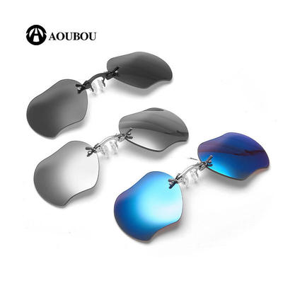 金属无框苹果型夹鼻太阳镜黑客帝