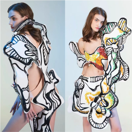 激光切割服装面料镂空流苏剪纸