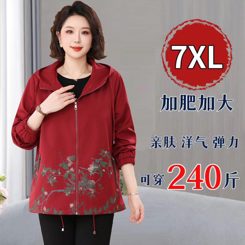 大码妈妈外套中老年女装洋气风衣