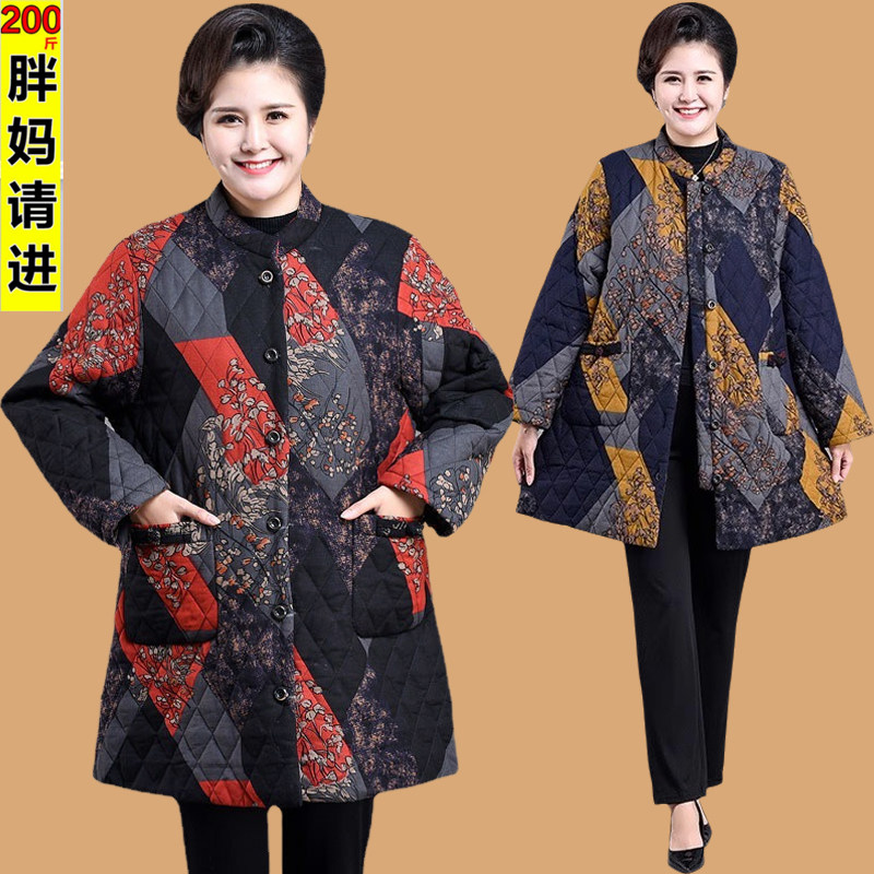 胖妈妈大码220斤秋冬装棉袄