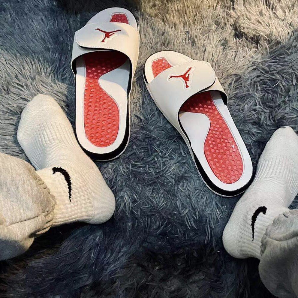 air jordan hydro aj5白红流川枫魔术贴运动沙滩拖鞋男555501-101