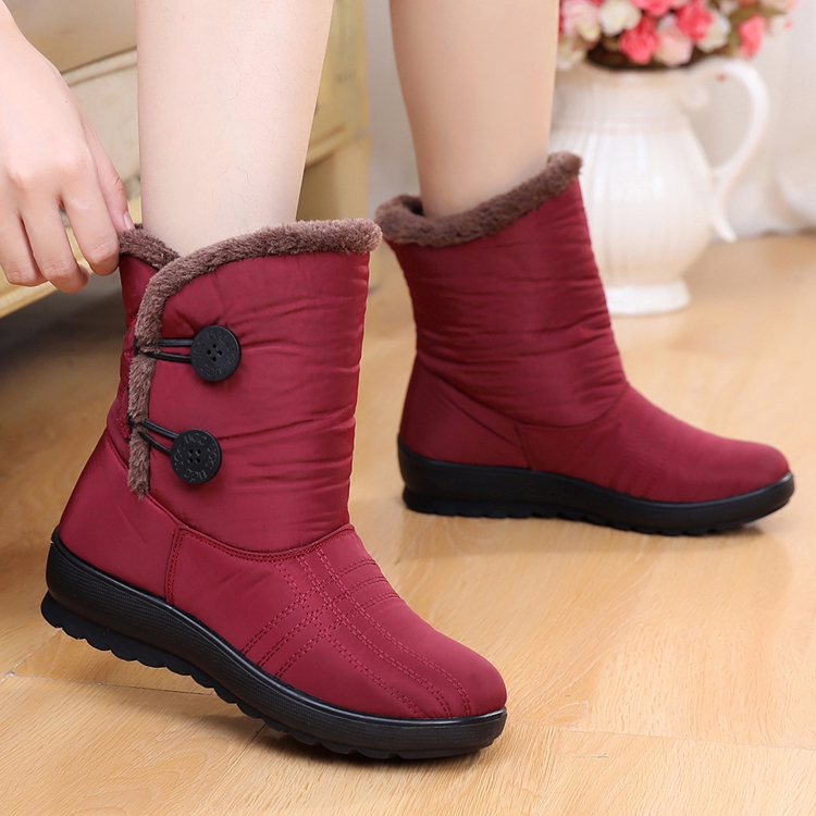 冬季雪地靴中老年加厚保暖防滑