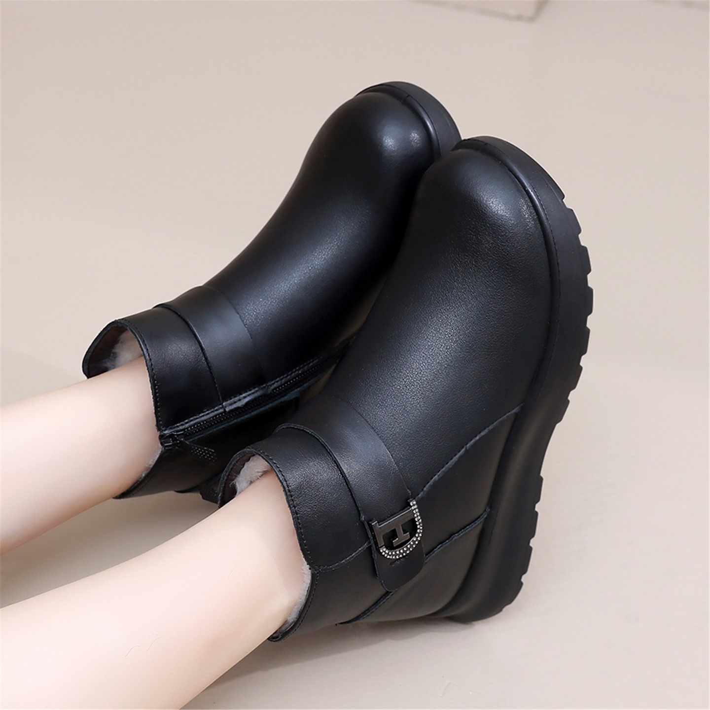 妈妈鞋冬季加绒牛皮软底平底奶奶防滑保暖羊毛中老年老人棉鞋女,女鞋,时装靴,淘宝优惠券,粉丝福利购,淘宝优惠卷