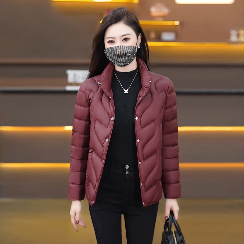短款羽绒棉服女小个子轻薄立领