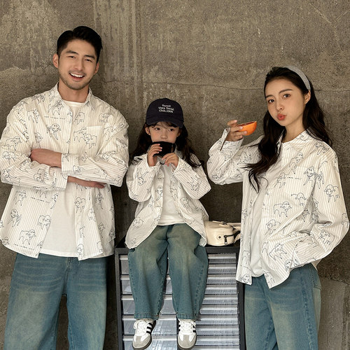 小众设计感亲子装秋装长袖衬衣潮