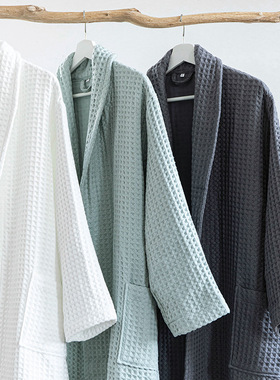 cotton waffle bathrobe, bathrobe, pajamas,couple's home wear