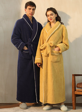 Winter women's and men's nightgowns, bathrobes, pajamas,long