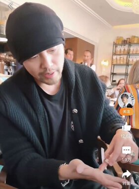 周董同款双层黑色套头帽秋冬时尚保暖帽休闲潮男纯色棉布头巾帽子
