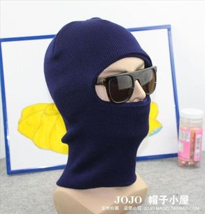 飞虎队蒙面帽冬天保暖骑车护脸帽漏眼睛毛线帽男帽针织帽寒线帽