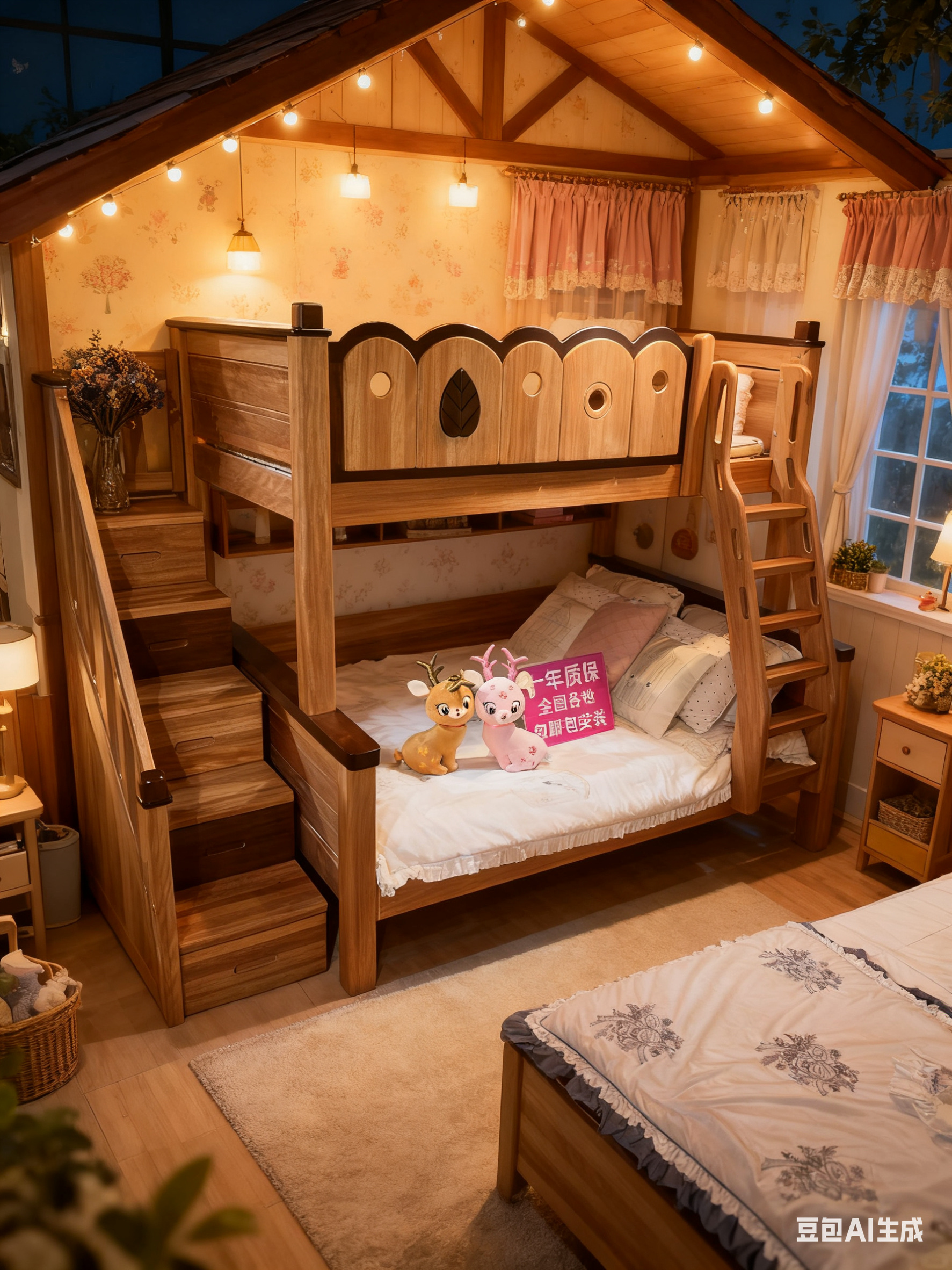 2024年新款上下床全实木儿童高低床子母床多功能亲子床