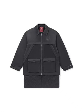 李宁logo标志翻领多口袋拉链长袖风衣男款秋季AFMR475