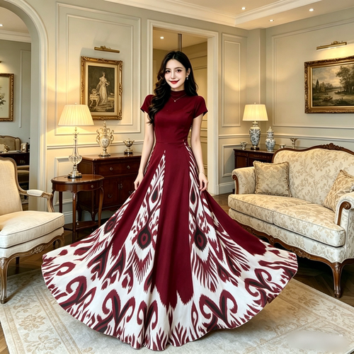 【矮个子专属】新疆连衣裙艾特莱斯晚礼服毕业典婚礼商量茶服饰
