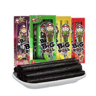 泰国进口小零食老板仔海苔卷儿童原味烤脆紫菜即食香辣鱿鱼味