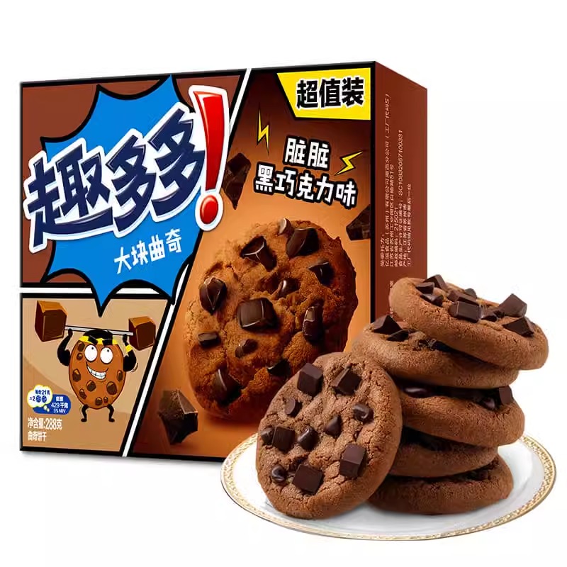趣多多大块曲奇饼干288g*12盒