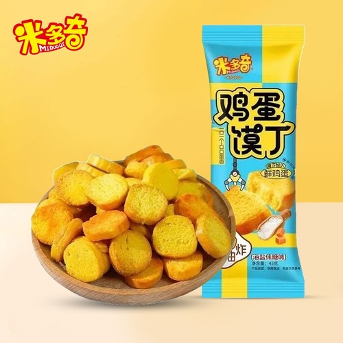 米多奇鸡蛋馍丁蛋香原味海盐焦糖味烤馍片面包馒头丁膨化零食