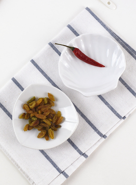 白色陶瓷碟子调味碟酱醋碟日式碟小吃碟肥皂碟贝壳碟酒店餐厅碟