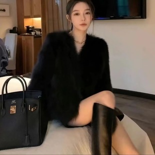 大衣女宽松棉衣棉服PC1006 毛毛绒外套加棉加厚中长款 新款 秋冬季