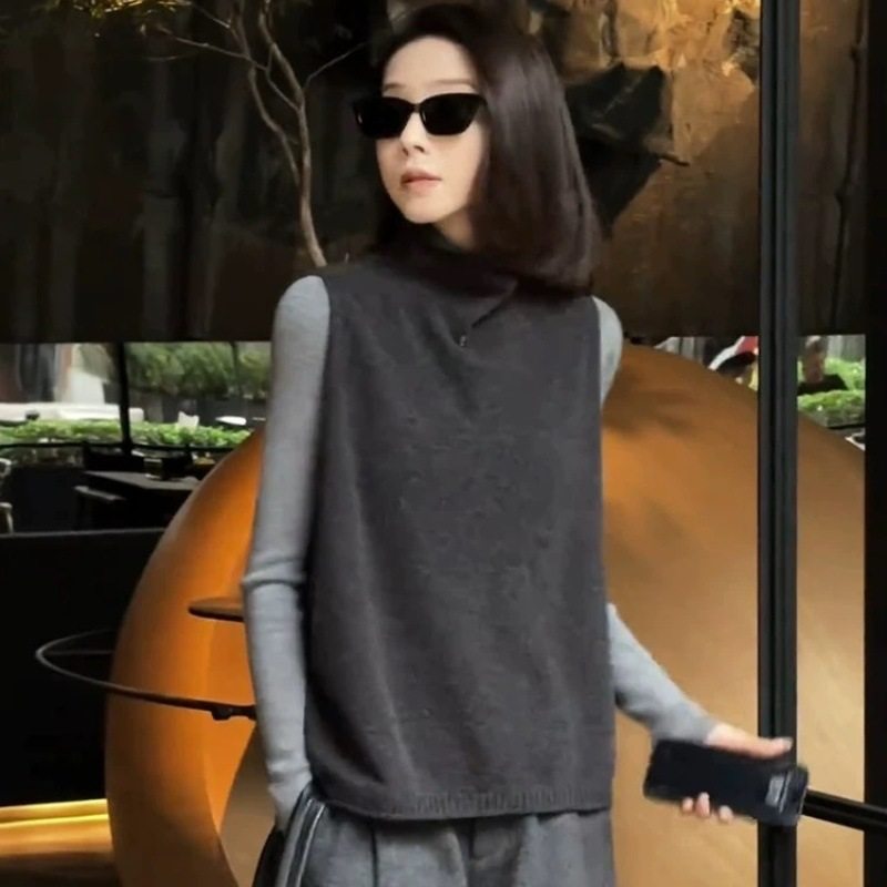 100羊毛衫马甲背心女秋冬新款高领纽扣无袖上衣宽松显瘦针织坎肩,女装/女士精品,马夹,淘宝优惠券,粉丝福利购,淘宝优惠卷