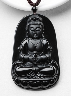 男细腻观音挂件缅甸送玉石坠货翡翠证书男款玉坠质地A墨翠吊