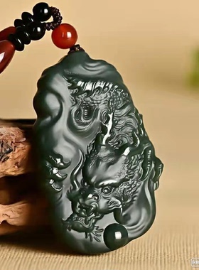 和田玉青玉青龙质检挂件男士男款项链情侣坠男飞龙牌吊塔基地发货