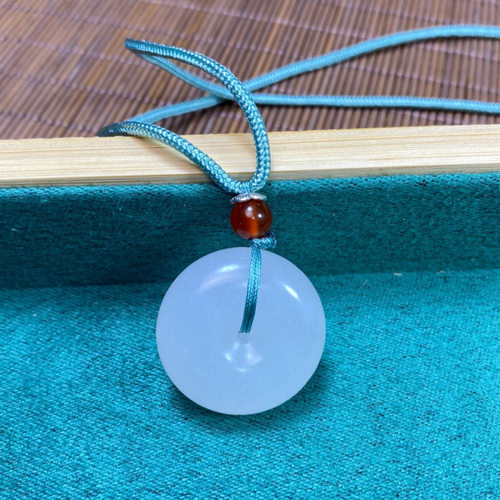 平安扣吊坠玉髓挂件玉石男女情侣款项链可调节绳锁骨链手机挂坠款