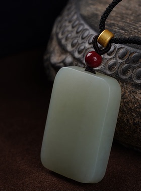 项链挂件无事牌饰品男男女坠时尚蓝百搭吊天然和田玉项毛衣链且末