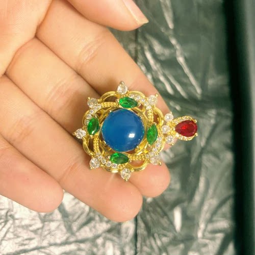 起转运新品珠镶嵌天然玉髓风生水设计吊坠时来运转平安无事