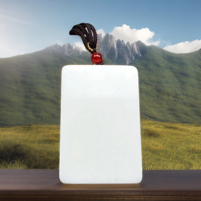 白色无事牌平安上等新疆和田玉羊