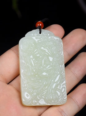 双面纯天然和田玉招财进宝男女款挂件貔貅吊坠精致男雕刻手工专属