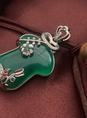 衣“款情侣风潮款镶嵌精美国吊坠钟情见古风玉髓”纯天然气质