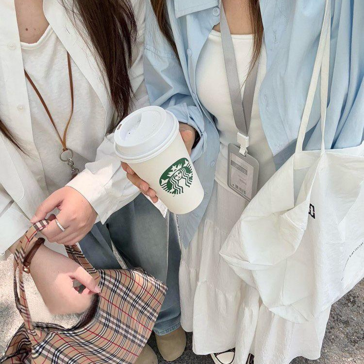 100%纯棉蓝色Polo领衬衫外套女早秋防晒衬衣宽松休闲开衫长袖上衣
