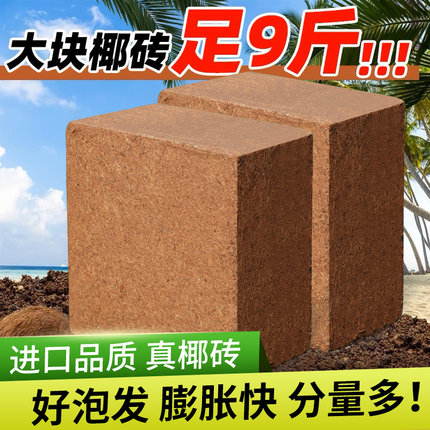 椰砖营养土养花种菜通用型椰糠椰砖大块脱盐耶砖土椰子土壤种植土
