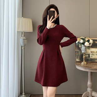 2025秋冬法式轻奢高级感长袖连衣裙女小个子修身显瘦气质洋气裙子