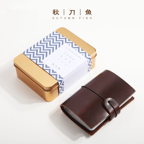 秋刀鱼头层牛皮卡包男士女士复古