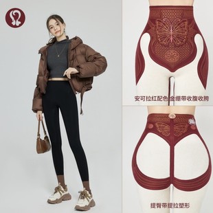 女 紧身裤 羽绒蚕丝鲨鱼裤 加绒加厚外穿高腰收腹提臀保暖冬季