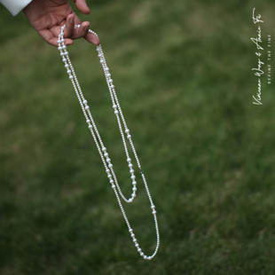 VA珠宝｜温和而柔软 精选天然淡水珍珠长款项链 毛衣链  双层佩戴