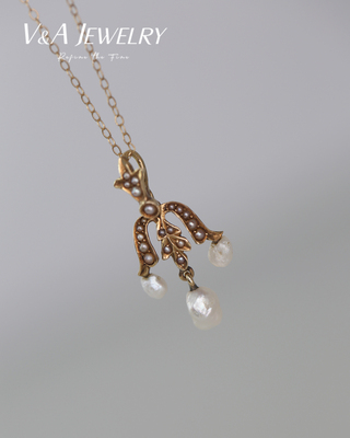 古董项链野生珍珠孤品