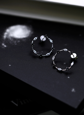 VA珠宝新品丨星斗垂空系列丨纯银包白金耳环