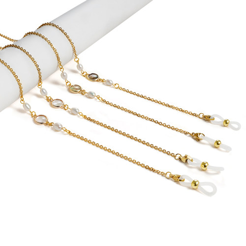 不锈钢淡水珍珠眼镜链口罩挂绳