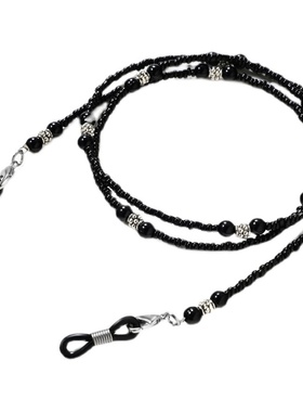 复古款COSER单品链子黑色眼镜挂链串珠眼镜绳挂脖式挂绳链挂脖