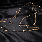 天然珍珠挂脖轻奢复古时尚 潮眼镜绳眼镜链女不褪色 ins新款