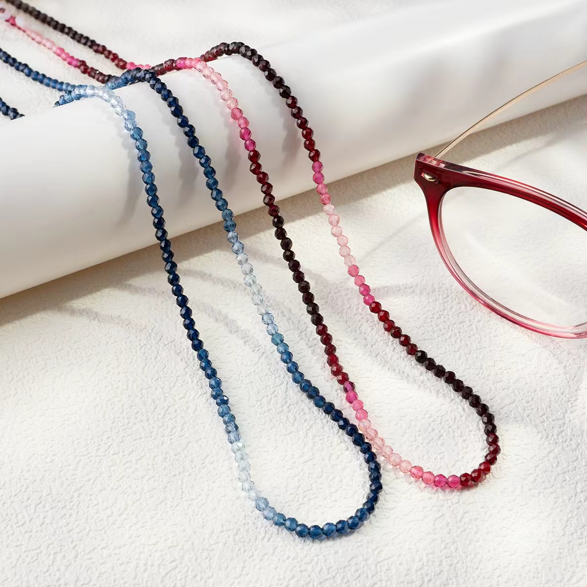 渐变色尖晶石时尚眼镜链口罩绳