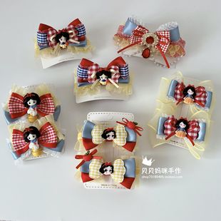 白雪公主头饰立体蝴蝶结发夹儿童发卡洛丽塔女童发饰宝宝发圈