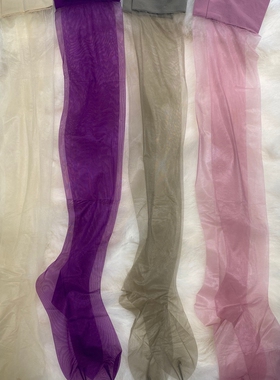 0D黑丝过膝袜高透长筒袜女半截过膝白丝大腿袜纯欲丝袜丝滑512针