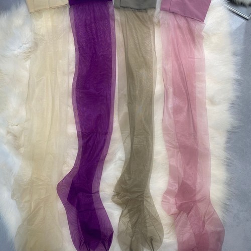 0D黑丝过膝袜高透长筒袜女半截过膝白丝大腿袜纯欲丝袜丝滑512针